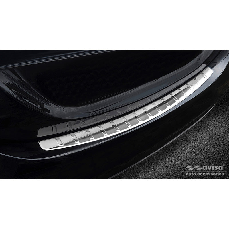 Avisa, Protection de pare-chocs arrière, Acier inoxydable, compatible avec Mercedes C-Class W205 Sedan 2014-2019 & 2019-2021 'Ribs'