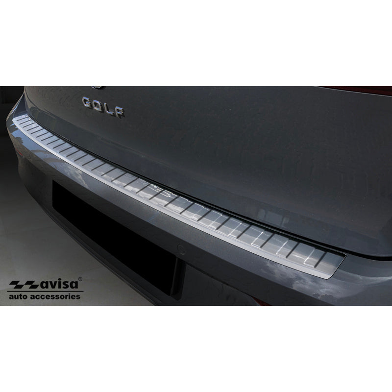Avisa, Rear bumper protector, Stainless steel, fits Volkswagen Golf VIII HB 5-door 2020-2024 & FL 2024- 'Ribs'