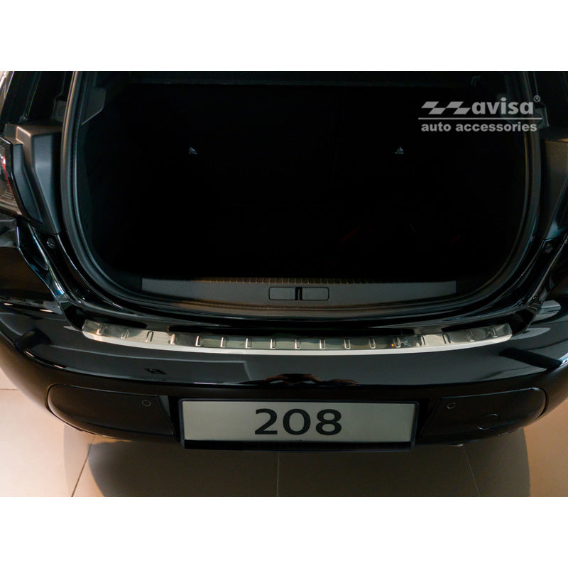 Avisa, Protezione paraurti posteriore, acciaio inossidabile, compatibile con Peugeot 208 II HB 5 porte 2019-2023 & FL 2023- 'Ribs'