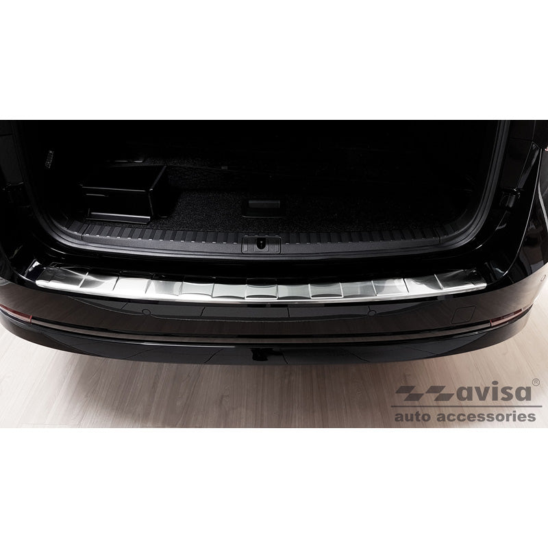Avisa, Protection de pare-chocs arrière, acier inoxydable, convient à Skoda Octavia IV Break 2020-2024 & FL 2024- (incl. RS, excl. Scout) 'Ribs'