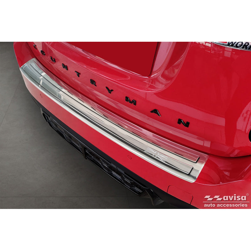 Avisa, Rear bumper protector, Stainless steel, fits Mini Countrymann F60 FL 2020-2023 'British Flag'