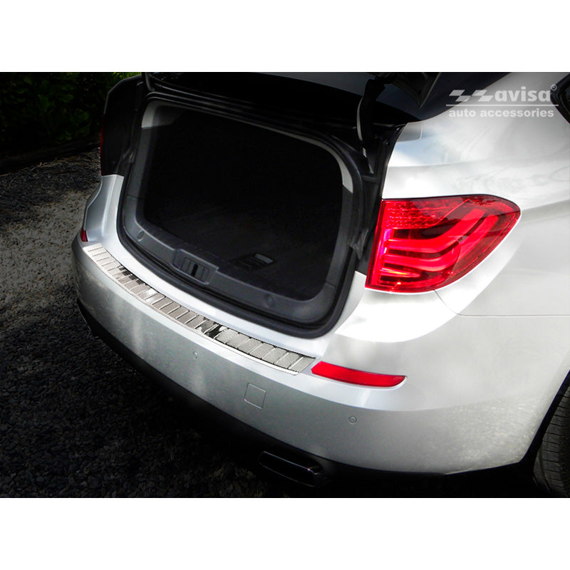 Avisa, protector del parachoques trasero, acero inoxidable, compatible con BMW 5-Series GT (F07) 2009-2013 'Ribs'