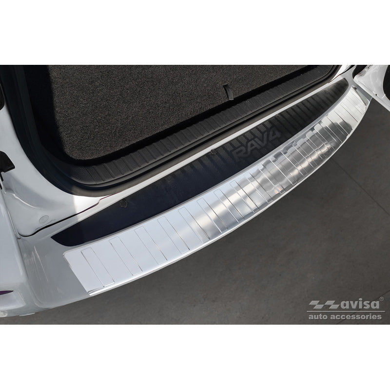 Avisa, achterbumperbeschermer, roestvrij staal, past op Toyota RAV-4 III 2005-2008 & FL 2008-2012 'ribben' (alleen geschikt zonder reservewiel)