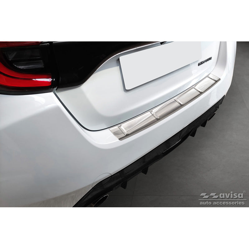 Avisa, Protezione paraurti posteriore, acciaio inox, adatta per Toyota Yaris IV 'GR' 2020- 'Ribs'