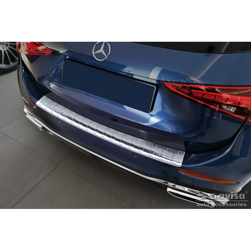 Avisa, Rear bumper protector, Stainless steel, fits Mercedes C-Class AMG Estate (S206) 2021- 'Ribs'