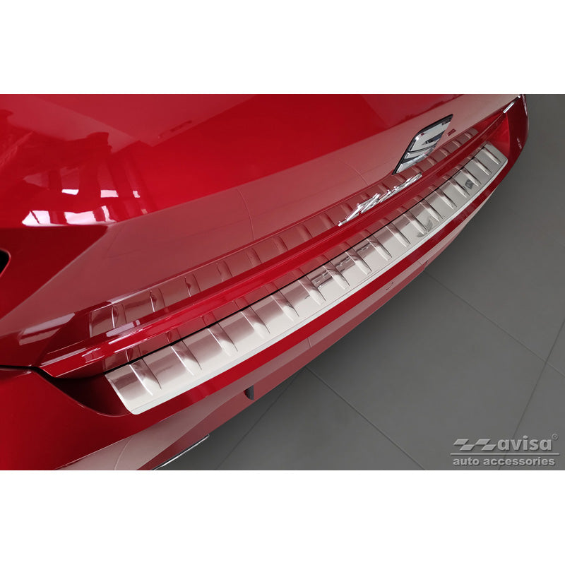 Avisa, Rear Bumper Protector, Stainless Steel, fits Seat Ibiza 6F Facelift 2021- 'Ribs'
