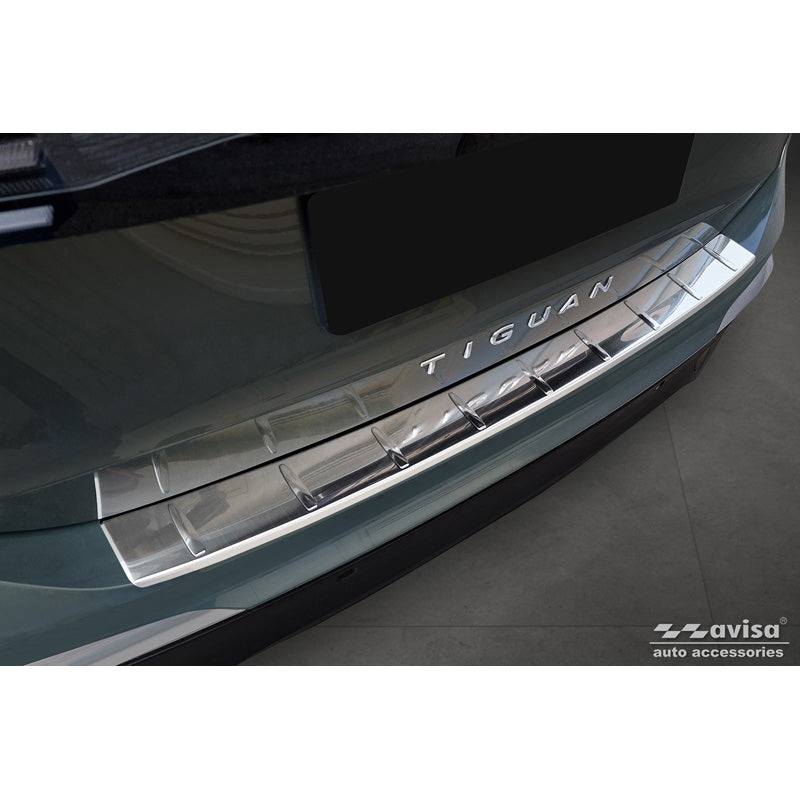 Avisa, Rear Bumper Protector, Stainless Steel, fits Volkswagen Tiguan (CT1) 2024- 'Ribs'