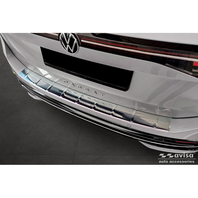 Avisa, Rear Bumper Protector, Stainless Steel, fits Volkswagen Passat Variant (CJ5) 2023- 'Ribs'