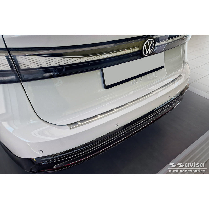 Avisa, protection de pare-chocs arrière, acier inoxydable, compatible avec Volkswagen ID.7 2023- 'Ribs'