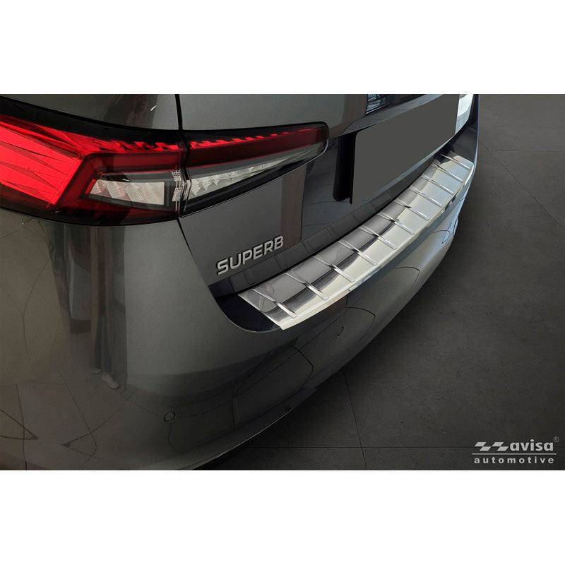 Avisa, protezione paraurti posteriore, acciaio inox, adatto per Skoda Superb IV Liftback (2024-), argento