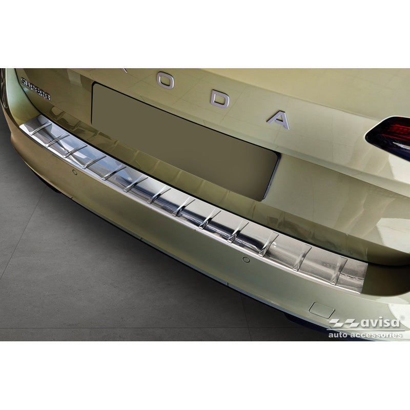 Avisa, protezione paraurti posteriore, acciaio inossidabile, adatto a Skoda Superb IV Combi 2023- 'Ribs'