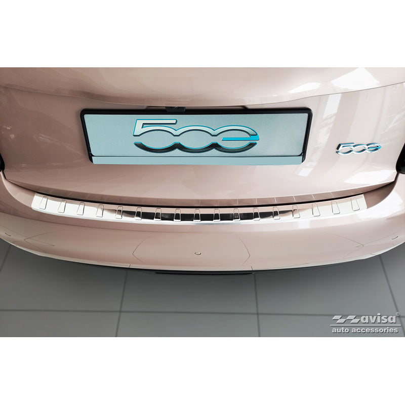 Avisa, protection de pare-chocs arrière, acier inoxydable, convient à Fiat 500e Berlina, 3+1 & Cabrio 2020- 'Ribs'