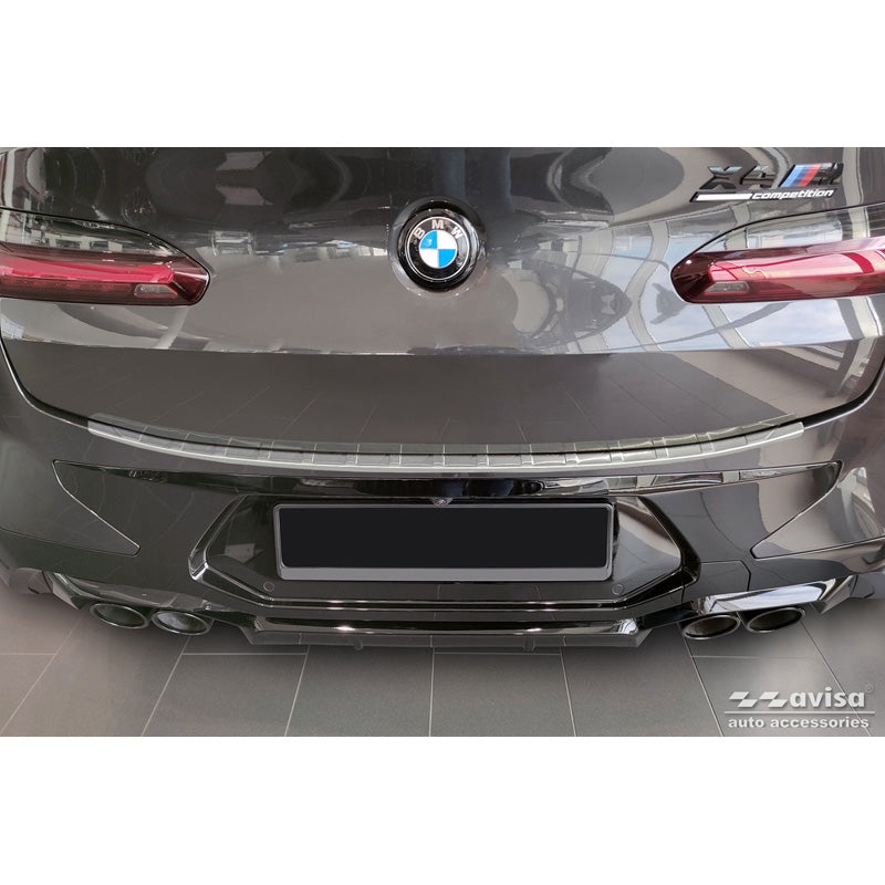Avisa, Rear Bumper Protector, Stainless Steel, Fits BMW X4 G02/F98 M Competition Facelift 2021- 'Ribs'