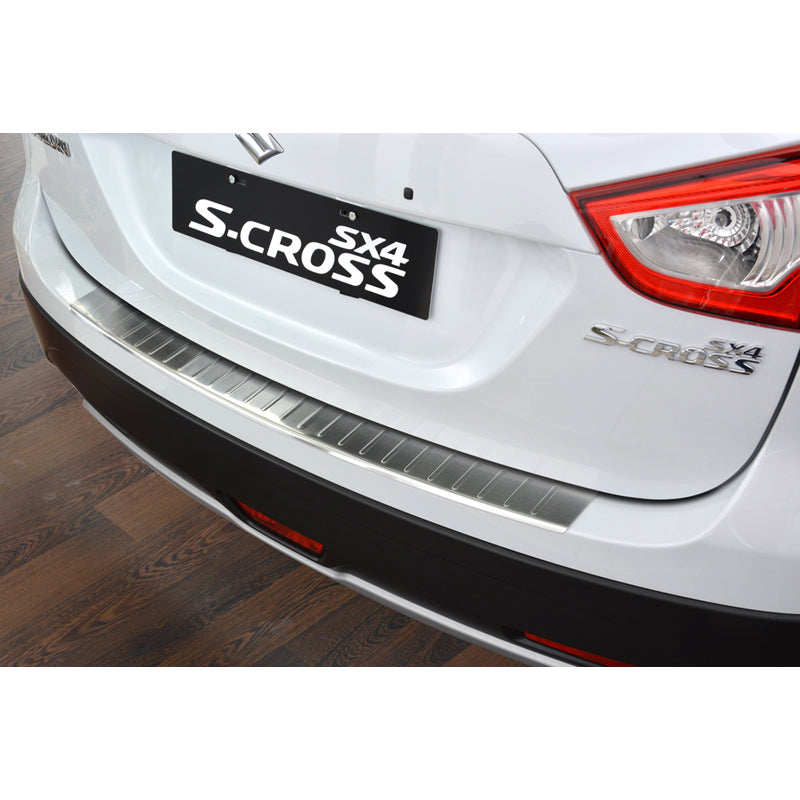 Avisa, protector de paragolpes trasero, acero inoxidable, compatible con Suzuki SX-4 S-Cross 2013-2021