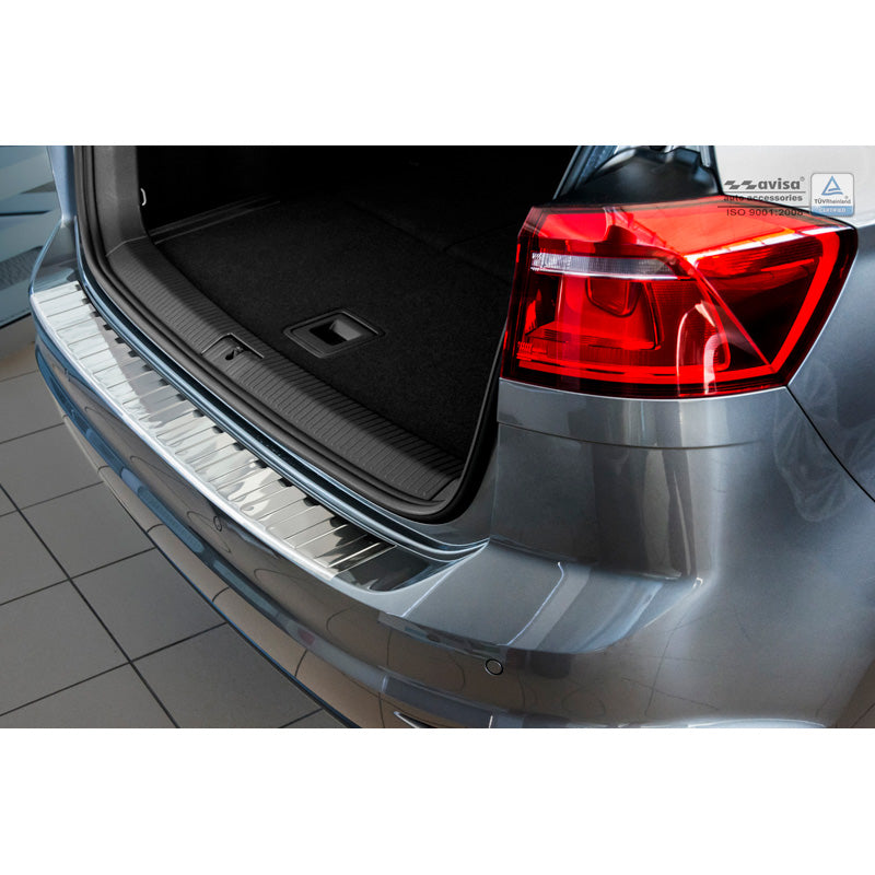 Avisa, protection de pare-chocs arrière, acier inoxydable, convient à Volkswagen Golf VII Sportsvan 2014- ' Nervures '