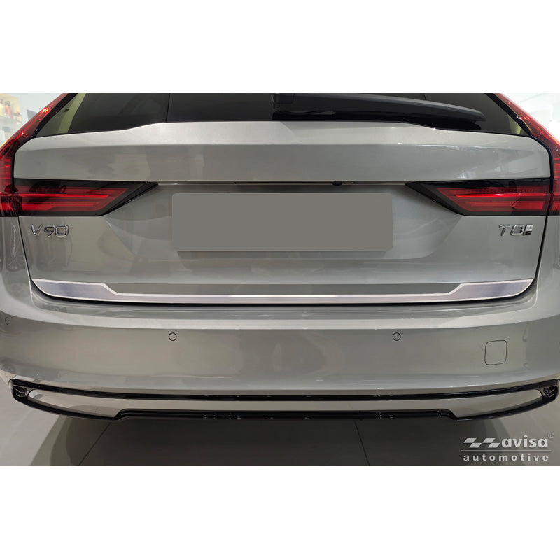 Avisa, cubierta embellecedora del portón trasero, acero inoxidable cepillado, para Volvo V90 II (2016-)