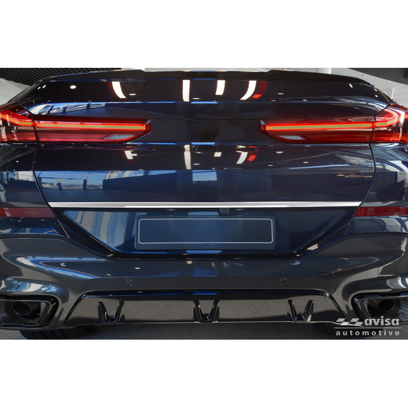 Avisa, Copertura rifinitura portellone, acciaio inox spazzolato, adatto a BMW X6 (G06) (2023-) escl. M-Sport