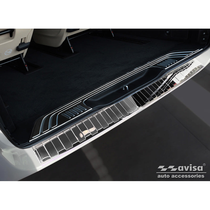Avisa, Rear bumper protector, polished, stainless steel, fits Mercedes Vito / V-Class 2014-2019 & Facelift 2019- 'Ribs' 'XL'