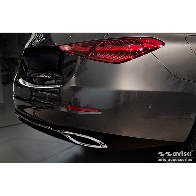 Avisa, Rear bumper protector, polished, stainless steel, fits Mercedes C-Class Sedan (W206) 2021- 'Ribs'