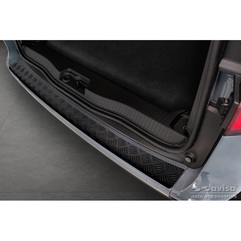 Avisa, protège pare-chocs arrière, noir mat, alu, compatible avec Mercedes Citan (W420) Box/Tourer 2021- 'Plaque striée'