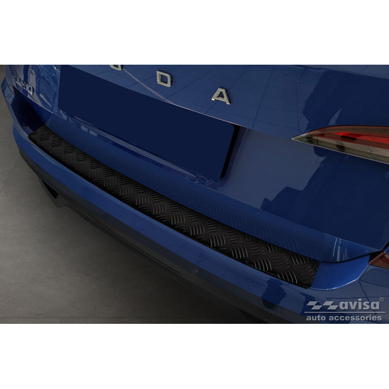 Avisa, osłona tylnego zderzaka, matowa czarna, aluminium, pasuje do Skoda Kamiq 2019- 'Riffled Plate'