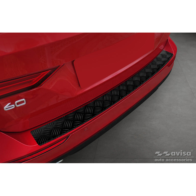Avisa, osłona tylnego zderzaka, matowa czarna, aluminium, pasuje do Volvo V60 II 2018- incl. Cross Country & R-Design 'Riffled Plate'