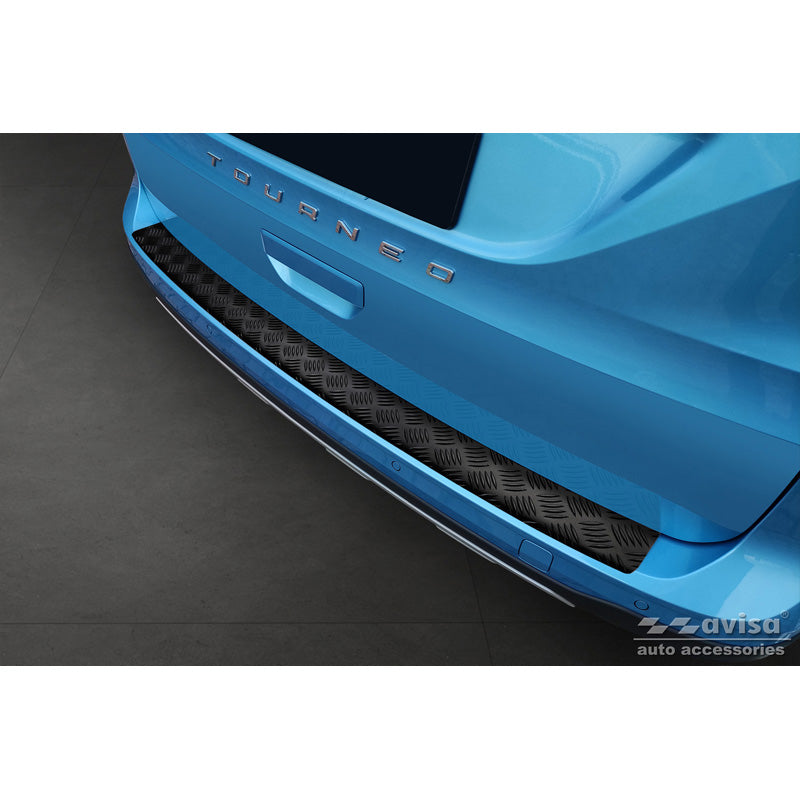 Avisa, Rear bumper protector, matte black, aluminum, fits Ford Tourneo Connect III 2022- 'Riffled Plate'