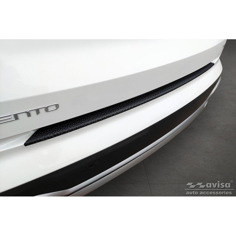 Avisa, Rear bumper protector, matte black, aluminum, fits Kia Sorento IV 2020- 'Riffled Plate'