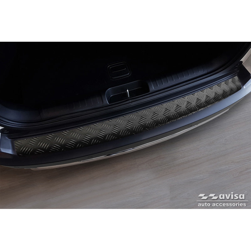 Avisa, osłona tylnego zderzaka, matowa czerń, aluminium, pasuje do Jeep Cherokee Facelift 2018- 'Blacha ryflowana'