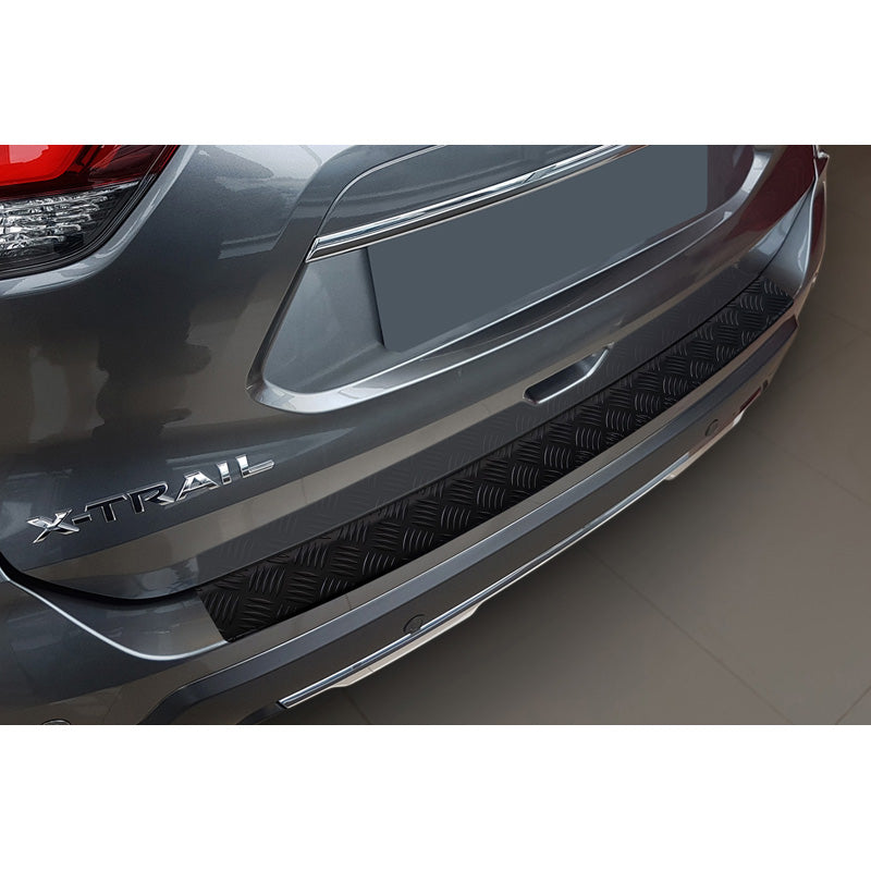 Avisa, protezione del paraurti posteriore, nero opaco, alluminio, adatta a Nissan X-Trail III (T32) Facelift 2017-2021 'Piastra zigrinata'