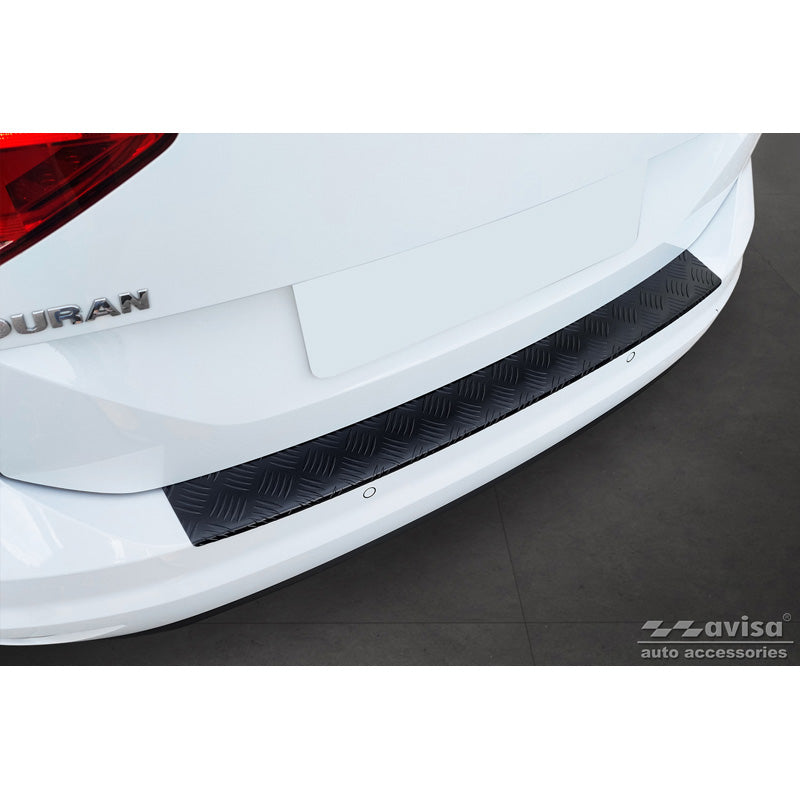 Avisa, protezione del paraurti posteriore, nero opaco, alluminio, adatta a Volkswagen Touran III 2015- incl. R-Line 'Piastra zigrinata'
