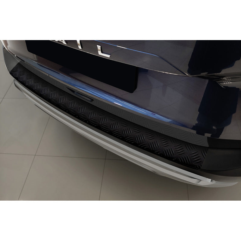 Avisa, protezione del paraurti posteriore, nero opaco, alluminio, adatta a Nissan X-Trail IV (T33) 2021- 'Piastra zigrinata'