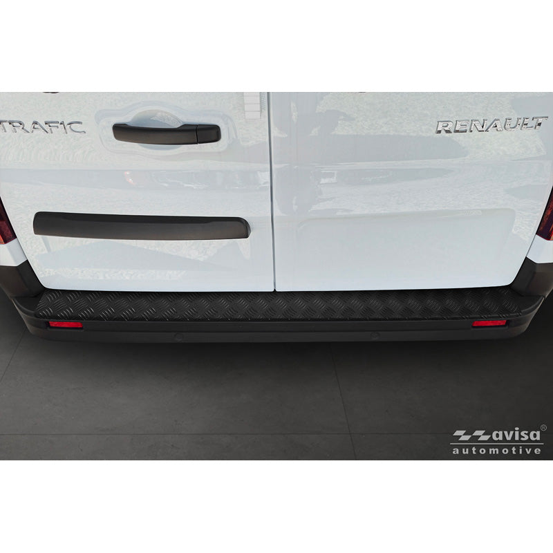 Avisa, Protezione paraurti posteriore, alluminio nero opaco, versione lunga, adatta a Renault Trafic III (2014-), Nissan NV300 (2014-), Opel Vivaro (2014-2019) & Fiat Talento (2016-2021)