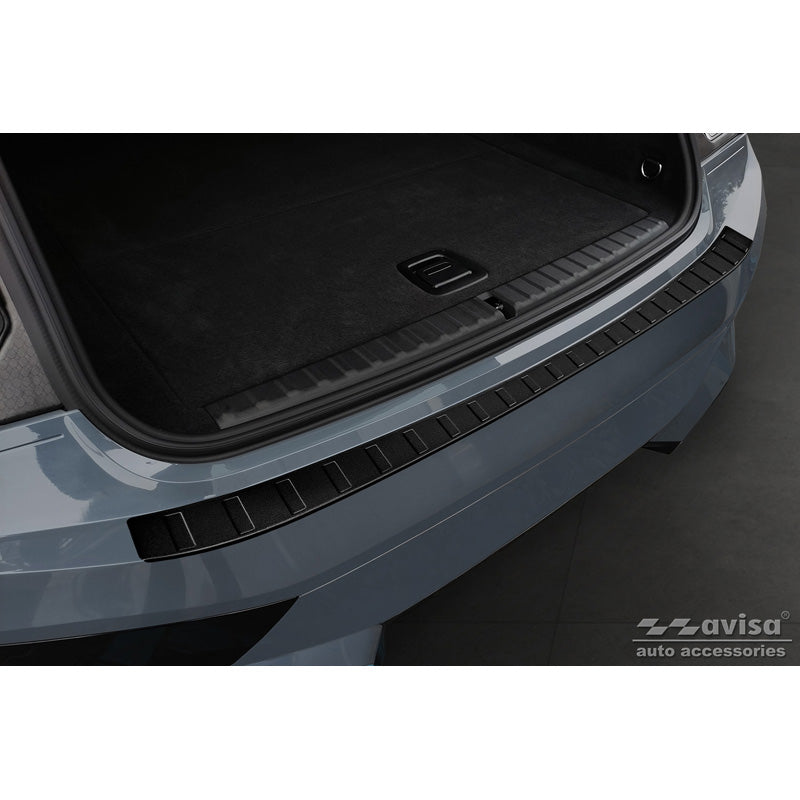 Avisa, Protection de pare-chocs arrière, noir mat, acier inoxydable, compatible avec BMW iX (I20) 2021- 'Nervures'
