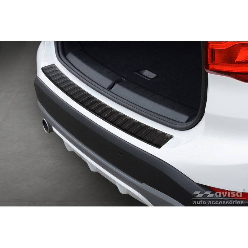 Avisa, nakładka na tylny zderzak, matowa czerń, stal nierdzewna, pasuje do BMW X1 (F48) 2015-2022 'Ribs'