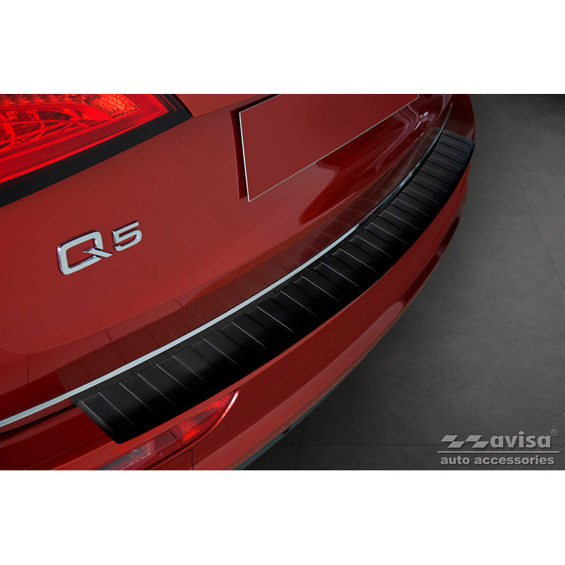 Avisa, Protezione paraurti posteriore, Nero opaco, acciaio inox, compatibile con Audi Q5 2008-2012 & 2012- 'Ribs'