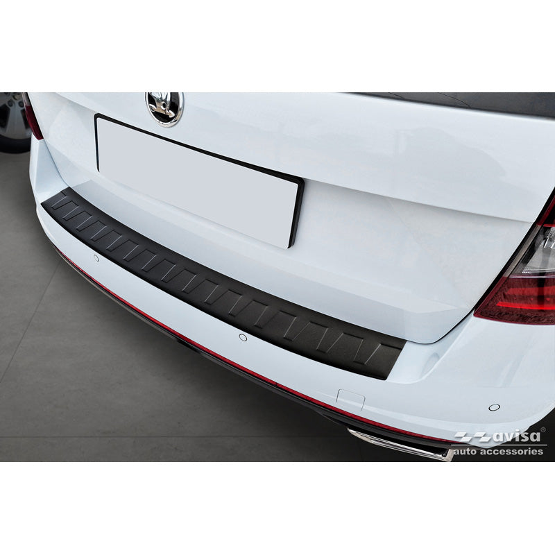 Avisa, protezione paraurti posteriore, nero opaco, acciaio inossidabile, adatta a Skoda Octavia Combi RS (5E5) 2013-2017 & FL 2017-2020 'Ribs'