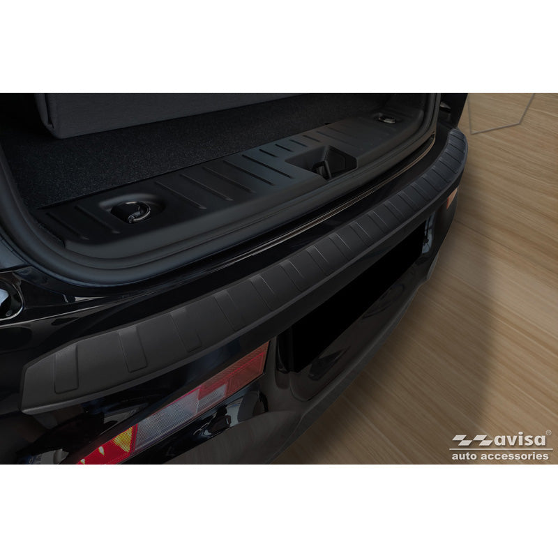 Avisa, protector de parachoques trasero, negro mate, acero inoxidable, compatible con BMW i3 (i01) restyling 2017-2022 'Ribs'