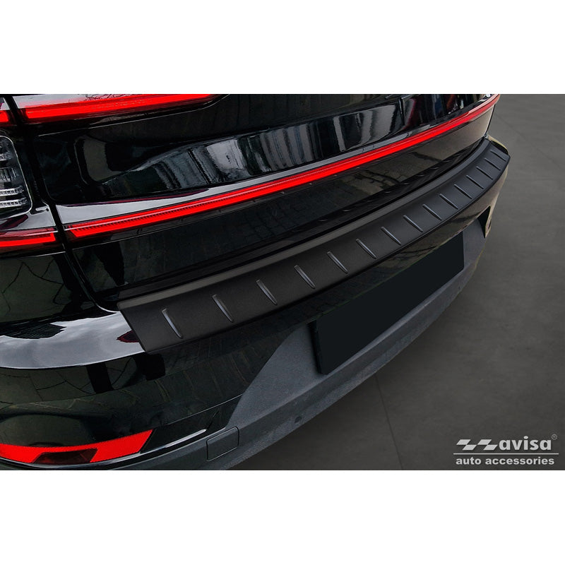Avisa, protection de pare-chocs arrière, noir mat, acier inoxydable, compatible avec Polestar 2 2019-2023 & Facelift 2023- 'Ribs'