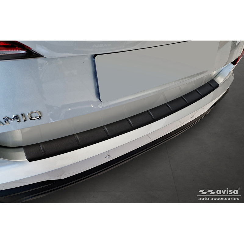 Avisa, osłona tylnego zderzaka, matowa czerń, stal nierdzewna, pasuje do Skoda Kamiq Facelift 2024- 'Ribs'