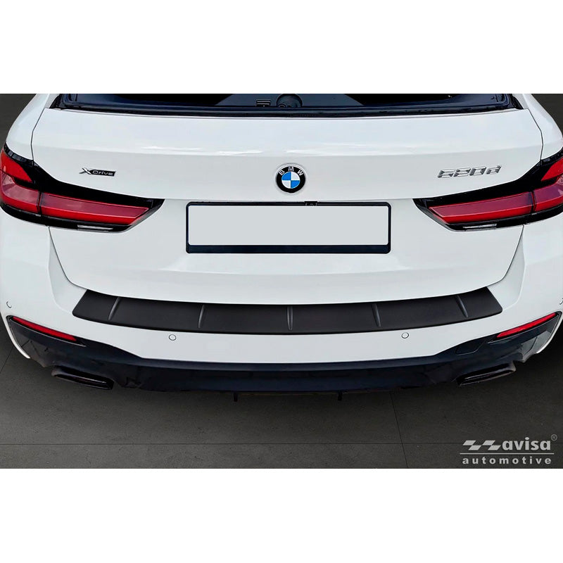 Avisa, kryt zadního nárazníku, matná černá, nerezová ocel, pasuje pro BMW 5 Series Touring (G31) Facelift 2020-2024 s M-Pakke - matná černá