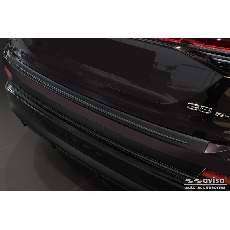 Avisa, achterbumperbeschermer, roestvrij staal, matzwart, past op Audi Q4 e-tron (F4B) & Q4 e-tron Sportback (F4N) 2021-, 'Ribs'