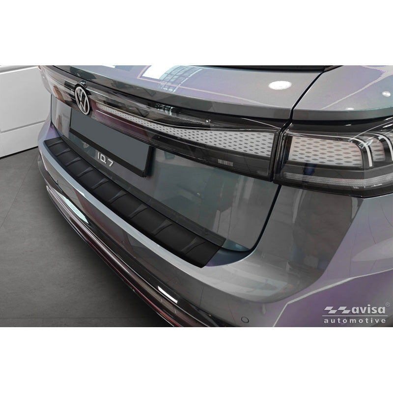 Avisa, Bagkofangerbeskytter, Mat Sort Rustfrit Stål, Passer til Volkswagen ID.7 Tourer 2024-, 'Ribs'