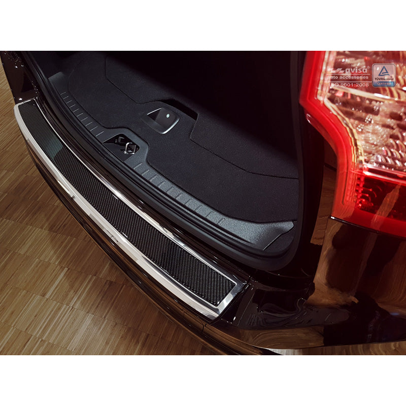 Avisa, ochrana zadního nárazníku, DeLuxe, nerezová ocel, pasuje na Volvo XC60 2013-2016 Chrome/Black Carbon