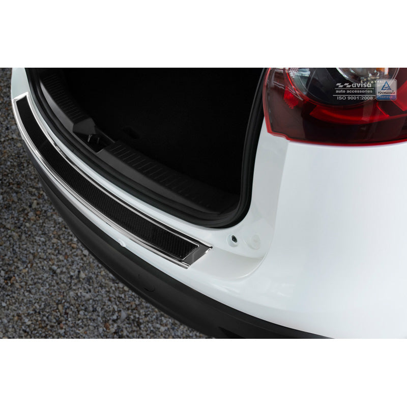 Avisa, osłona zderzaka tylnego, DeLuxe, stal nierdzewna, pasuje do Mazda CX5 2012-2017 Chrom/Czarny Carbon