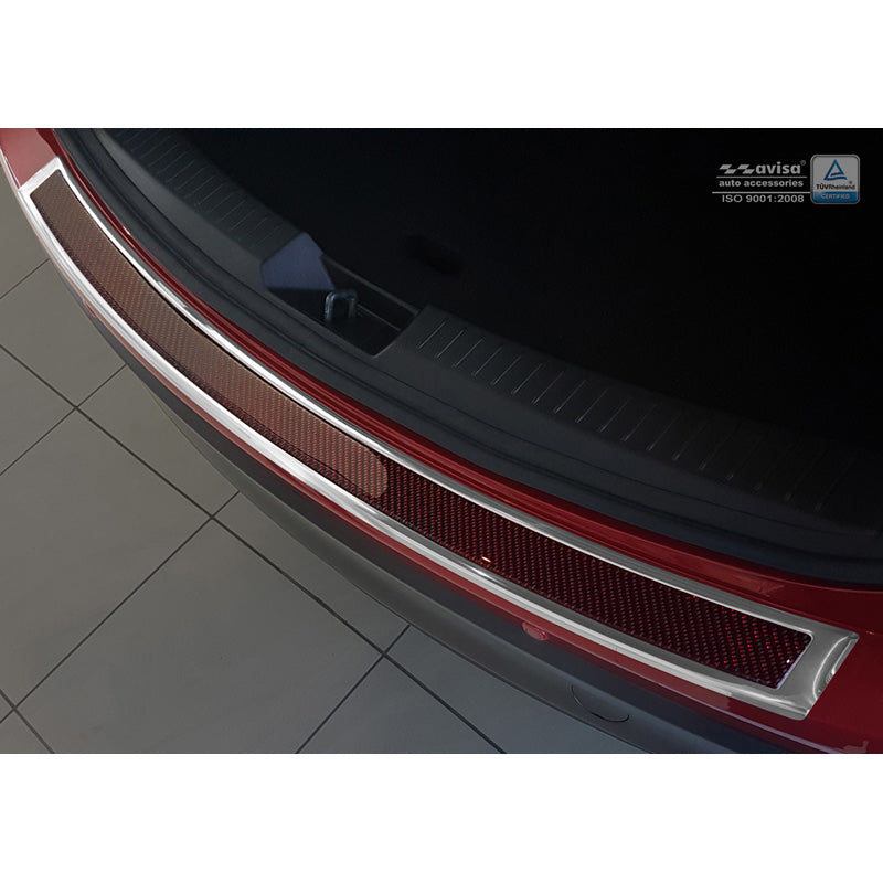 Avisa, osłona zderzaka tylnego, DeLuxe, stal nierdzewna, pasuje do Mazda CX-5 2014- Chrom/Czerwono-czarny Carbon