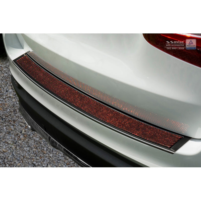 Avisa, Rear bumper protector, DeLuxe, Stainless steel, fits Mercedes GLC 2015-2019 & FL 2019- Black/Red-Black Carbon