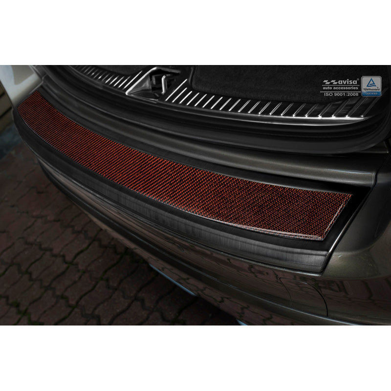 Avisa, ochrana zadního nárazníku, DeLuxe, nerezová ocel, pasuje na Volvo XC60 2013-2016 Black/Red-Black Carbon