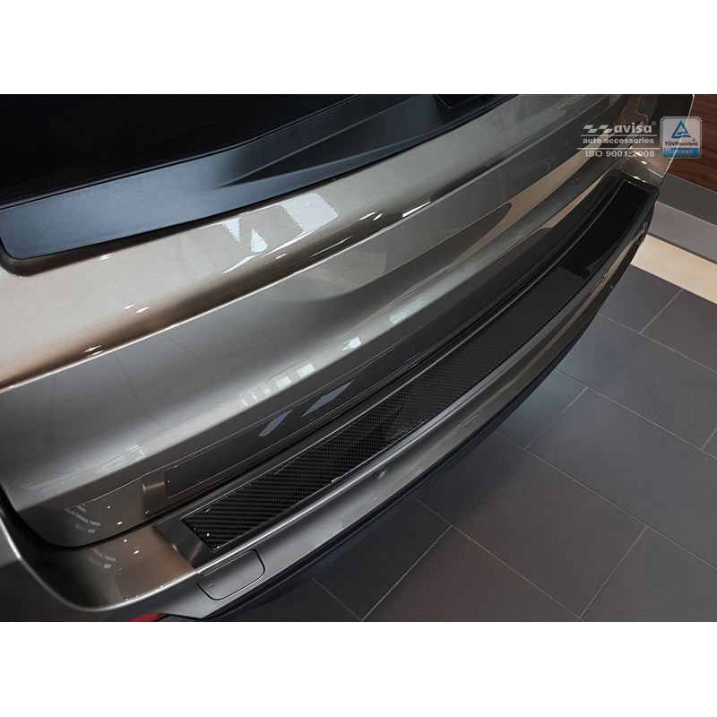 Avisa, Rear bumper protector, DeLuxe, Stainless steel, fits BMW X5 (F15) 2013-2018 Black/Black Carbon