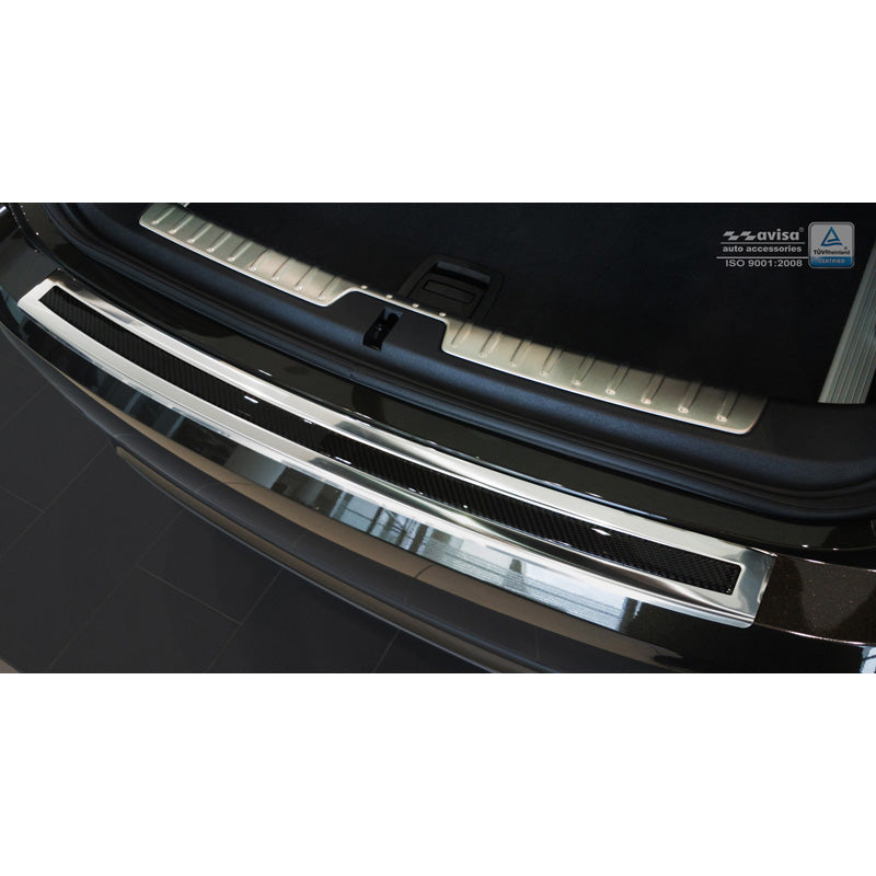 Avisa, Rear bumper protector, DeLuxe, Stainless steel, fits BMW X6 F16 2014-2019 Chrome/Black Carbon excl. M-Package